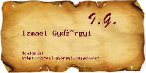 Izmael Györgyi névjegykártya